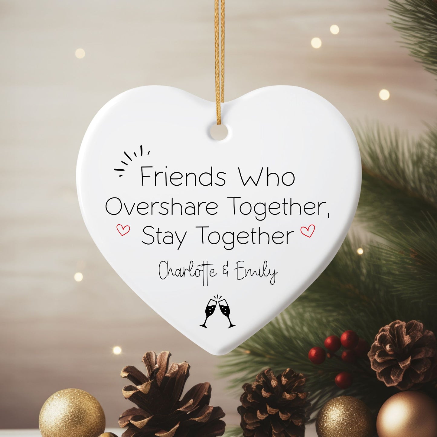 Friends who Overshare Ceramic Ornament