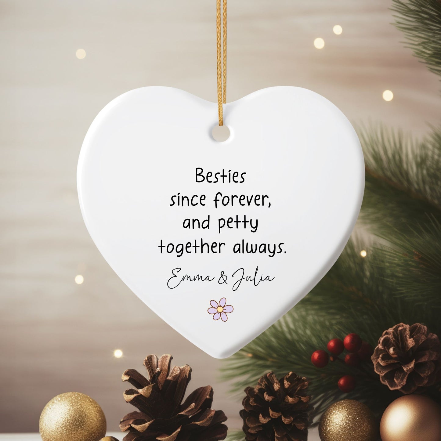 Forever Besties Ceramic Ornament