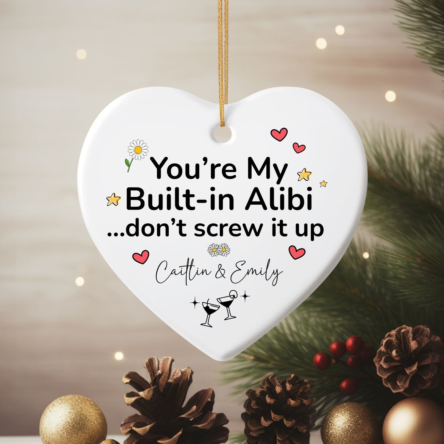 Build in Alibi Ceramic Friendship Ornament