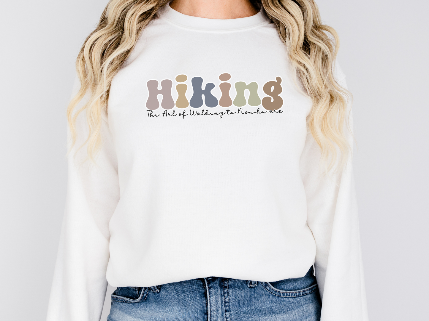 The Art of Walking to Nowhere, Hikers Pullover Crewneck Sweatshirt