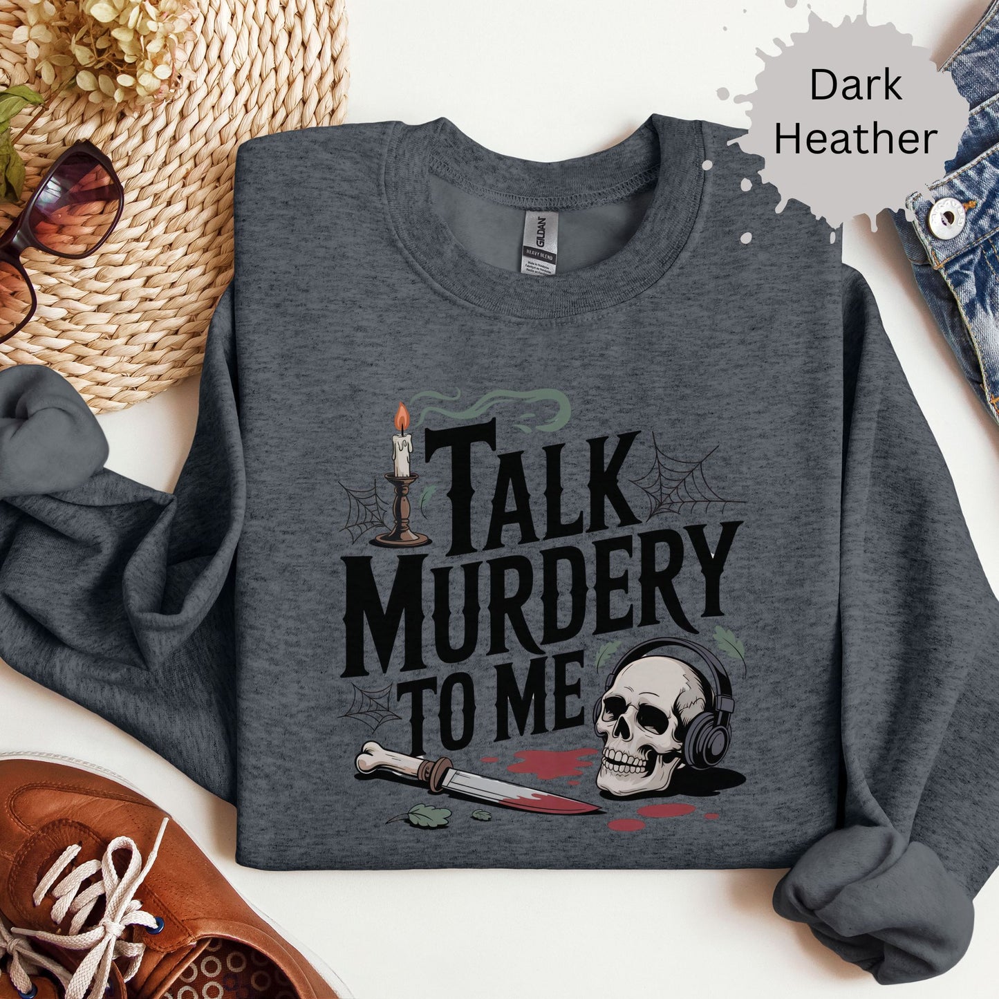 Whispered Warnings True Crime Crewneck