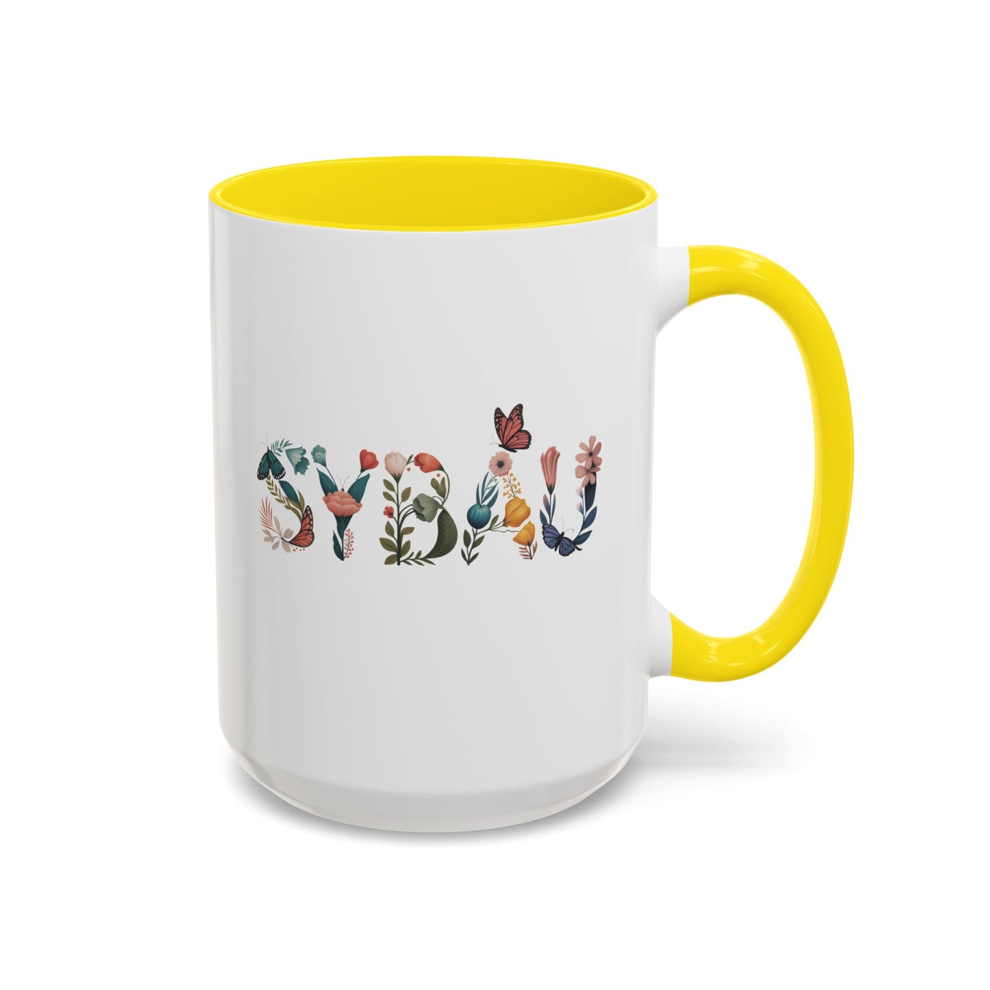 SYBAU Butterfly Floral Coffee Mug