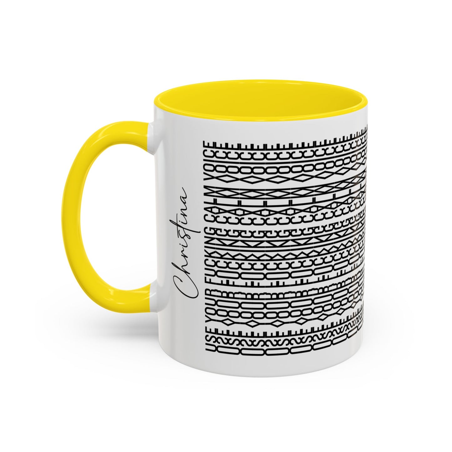Use Your F**ing Calm Voice – Hidden Message Mug (Black Text)