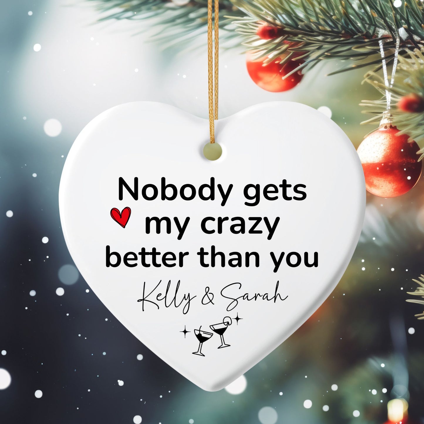 Craziest Together Bestie Ceramic Ornament