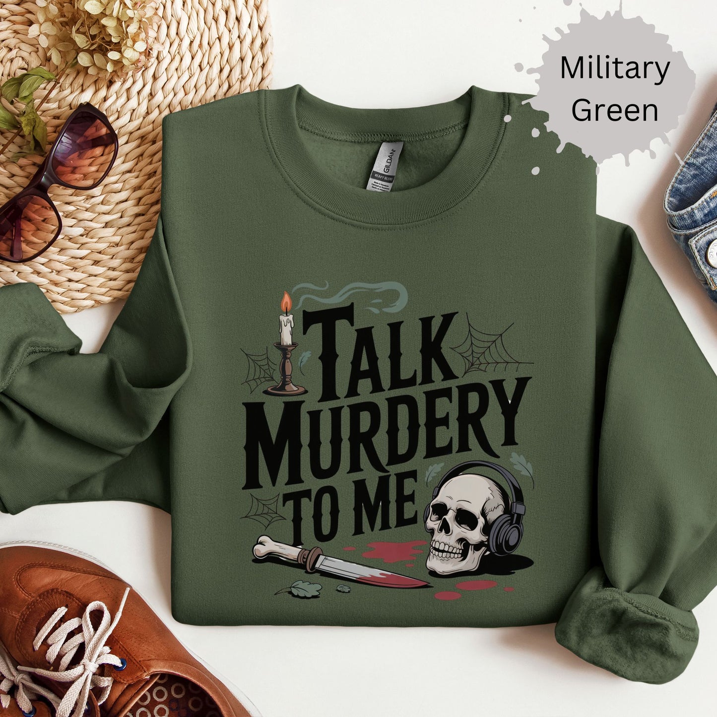 Whispered Warnings True Crime Crewneck