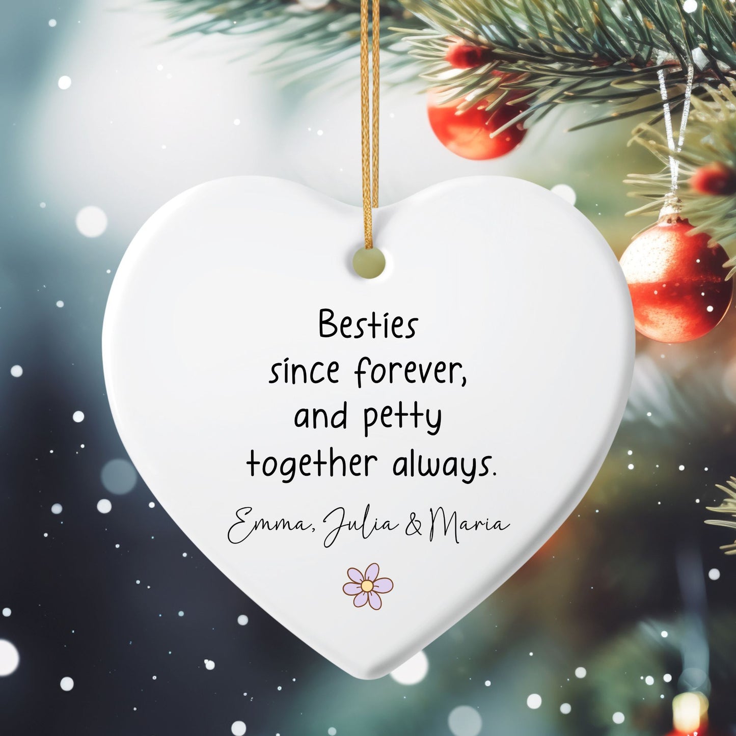 Forever Besties Ceramic Ornament