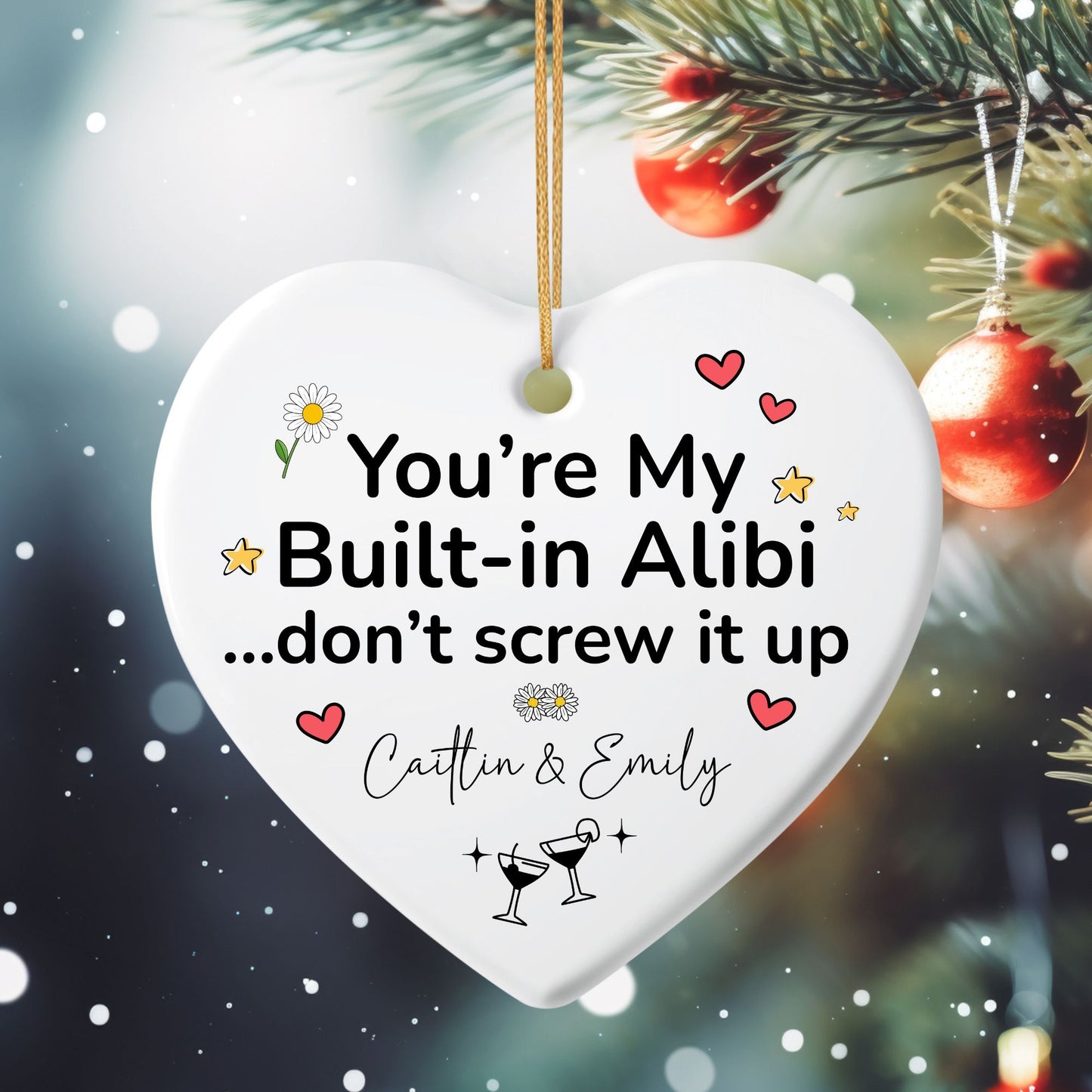 Build in Alibi Ceramic Friendship Ornament