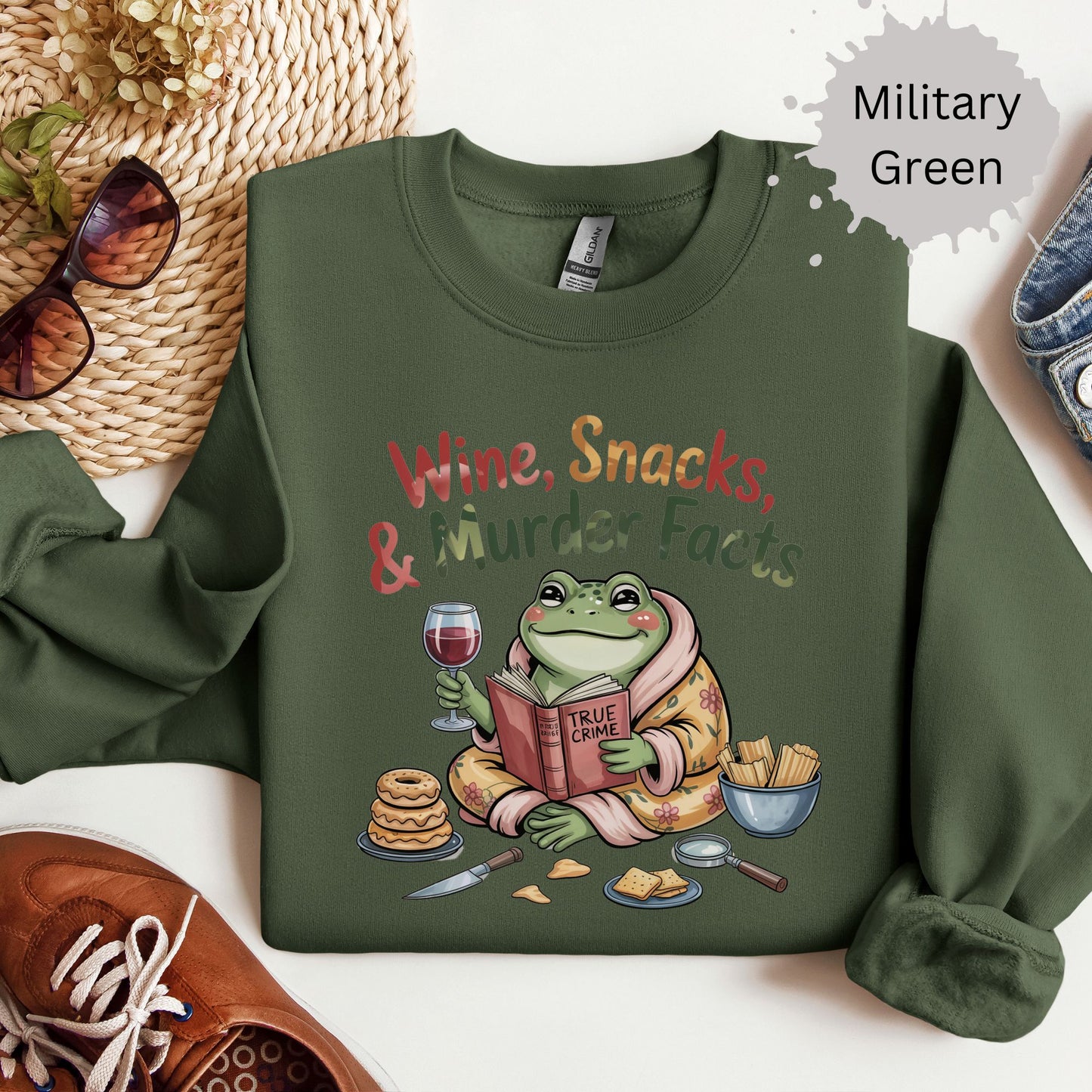 Suspicious Frog True Crime Crewneck