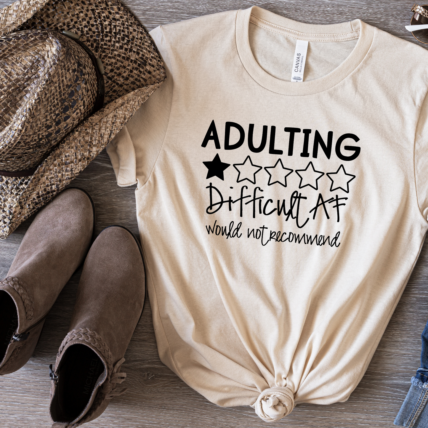 Adulting is Difficult AF, Would Not Recommend Crewneck Tee