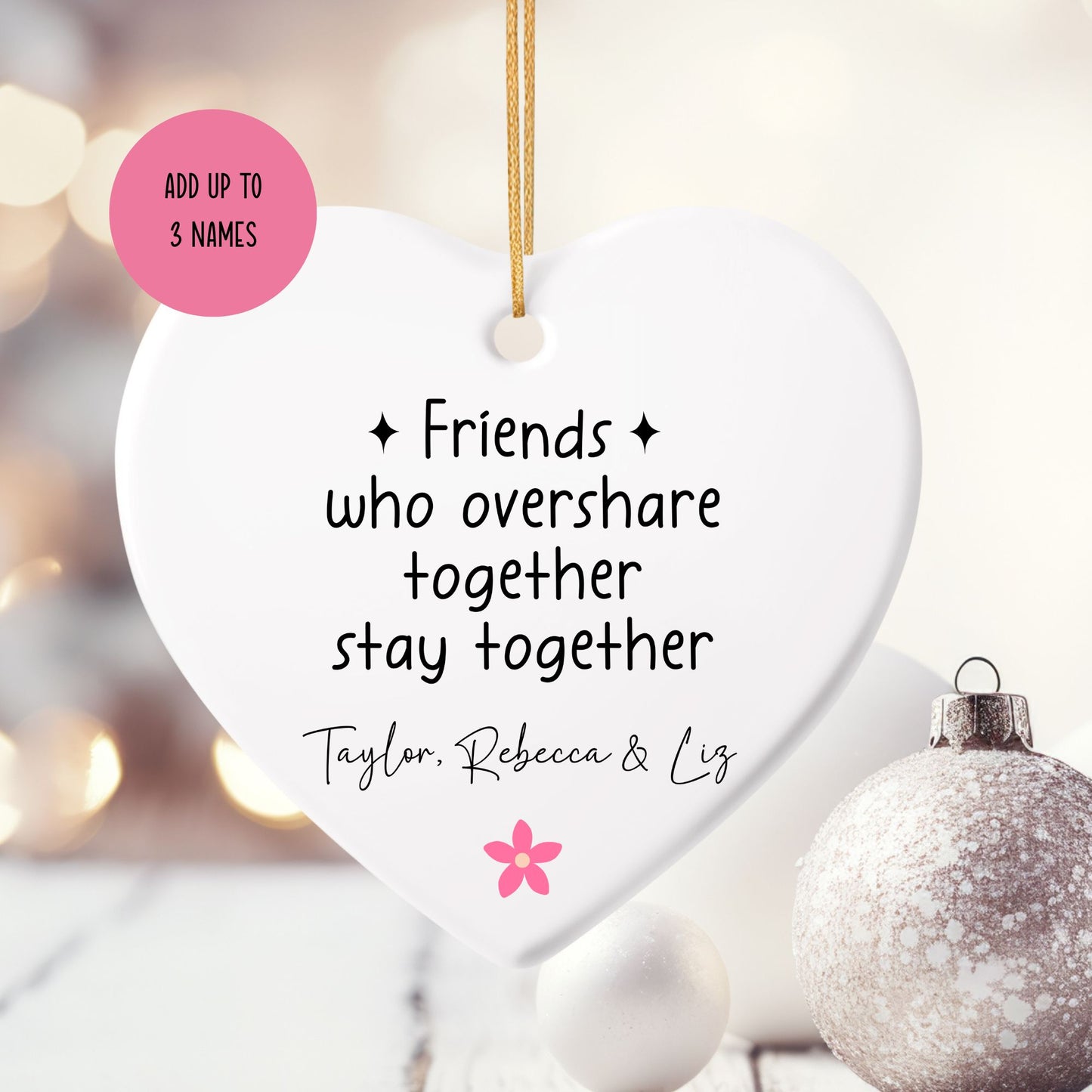 Oversharing Besties Ceramic Ornament