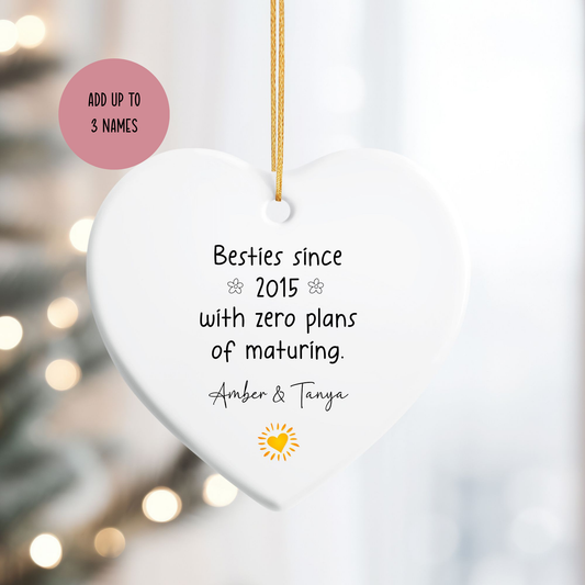 Besties Since Personalized Ornament