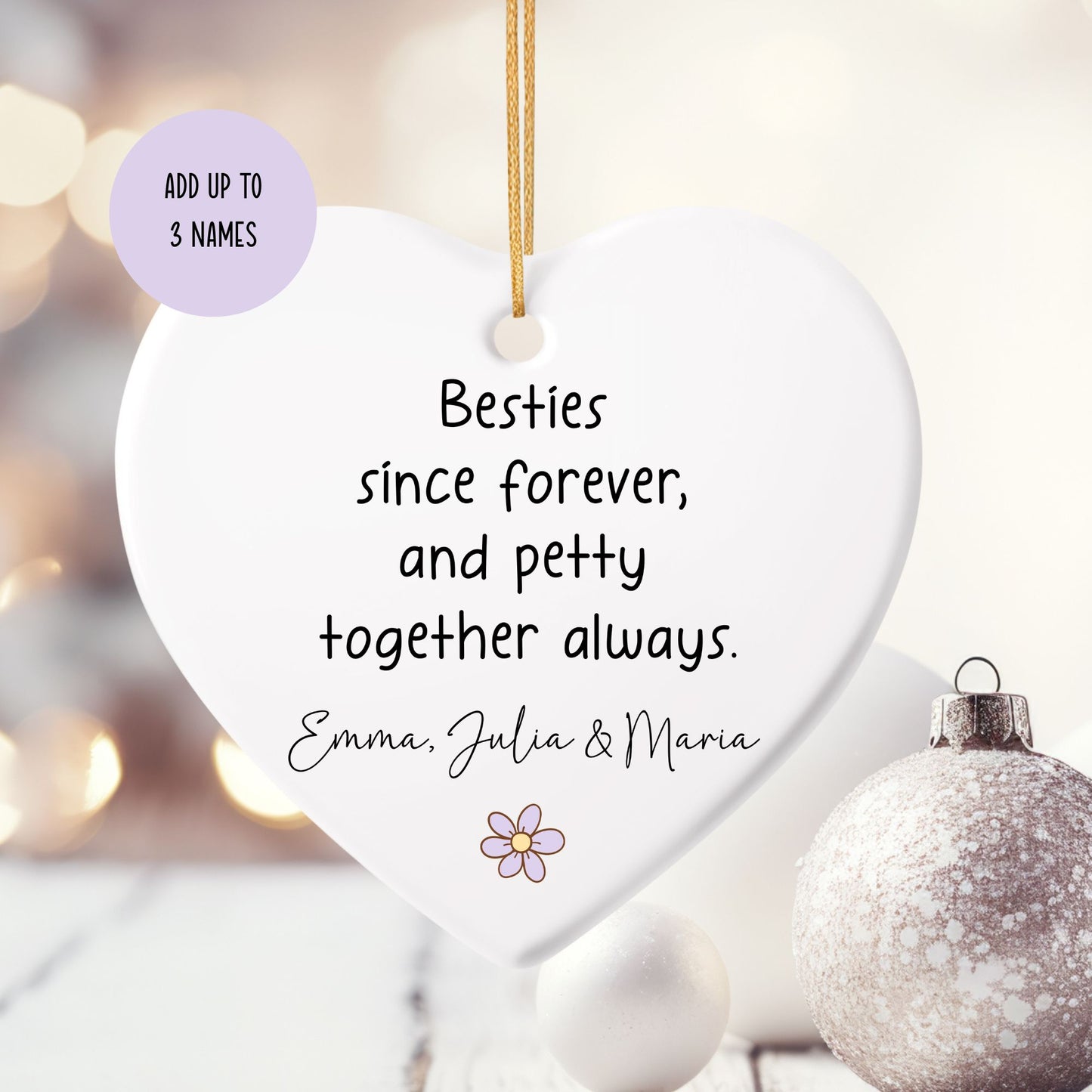 Forever Besties Ceramic Ornament