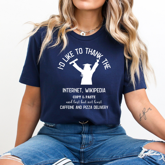 Thank you Caffeine and Pizza Delivery 2024 Graduation Shirt