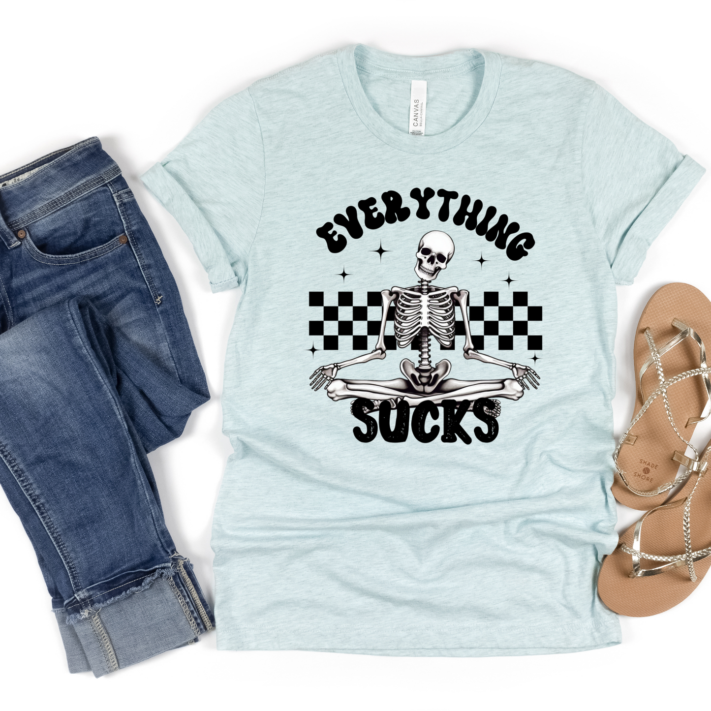 Everything Sucks Checkerboard Skeleton TShirt