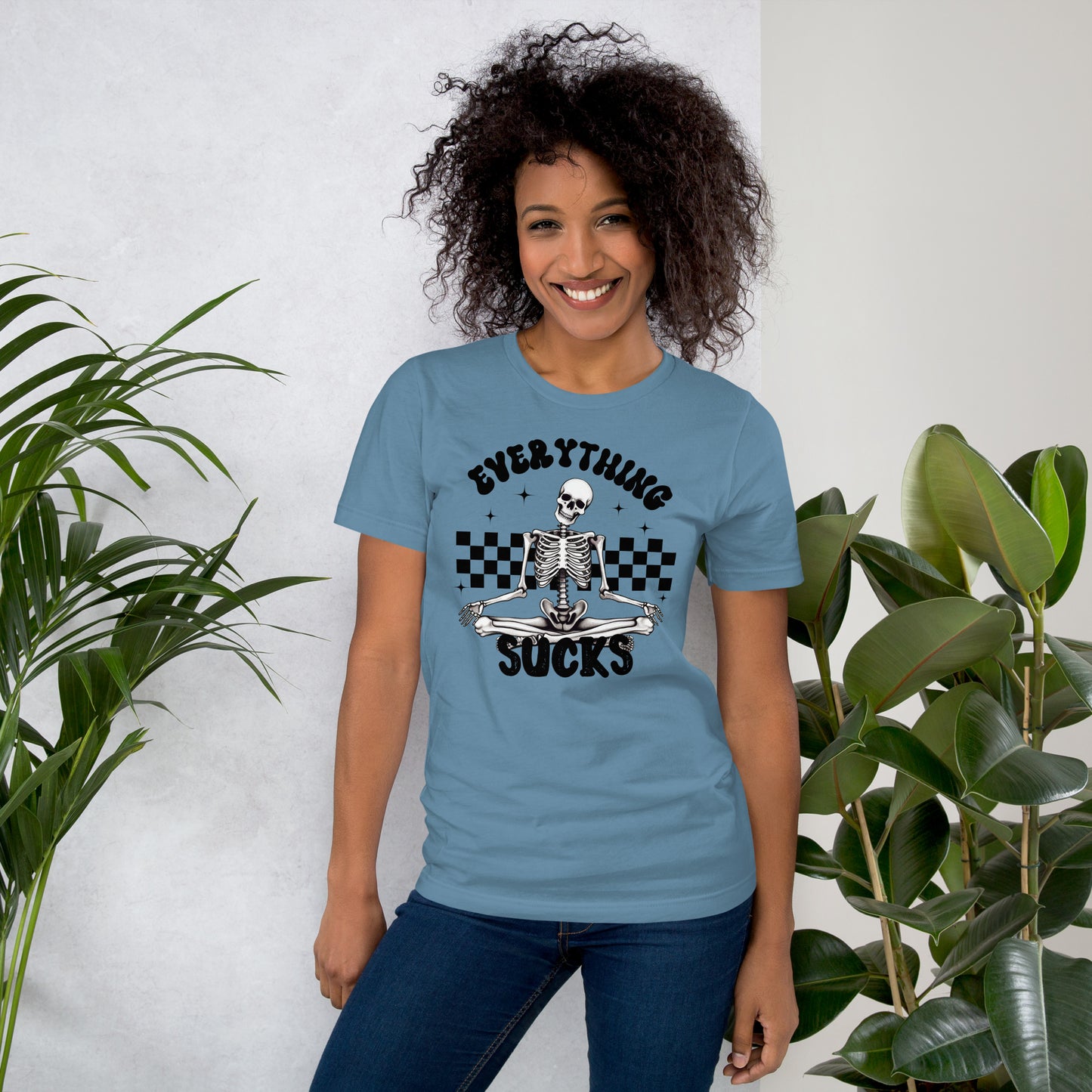 Everything Sucks Checkerboard Skeleton TShirt