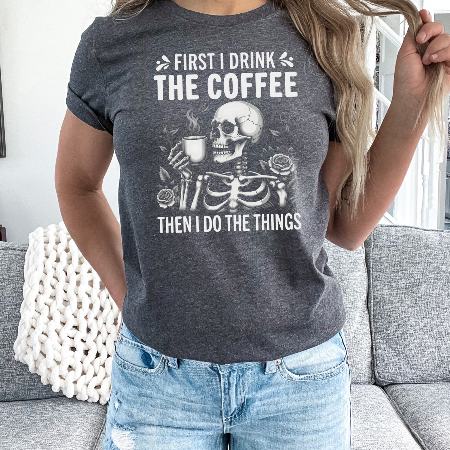 Funny and Sassy Coffee Lover Skeleton TShirt