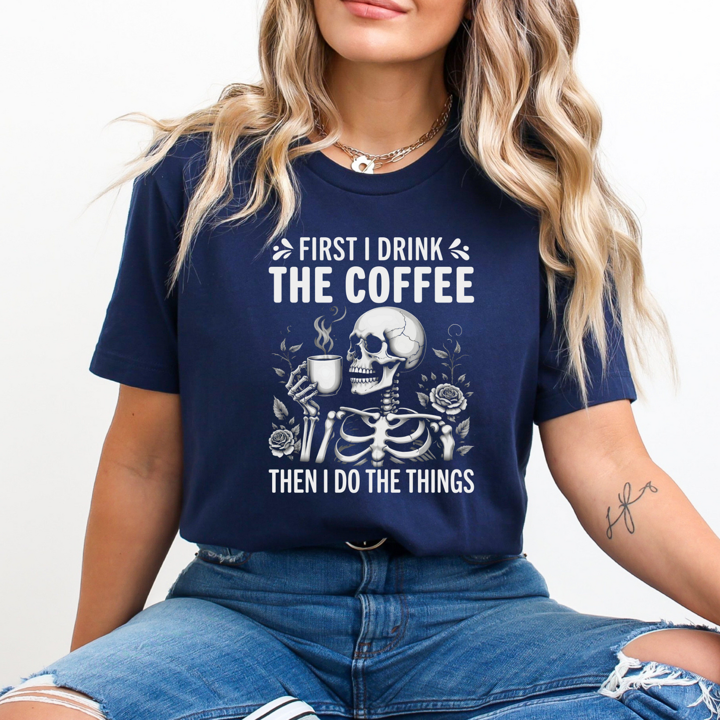 Funny and Sassy Coffee Lover Skeleton TShirt