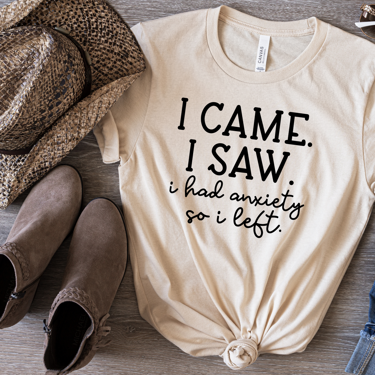 I Came, I Saw, I Had Anxiety, So I Left Crewneck Tee