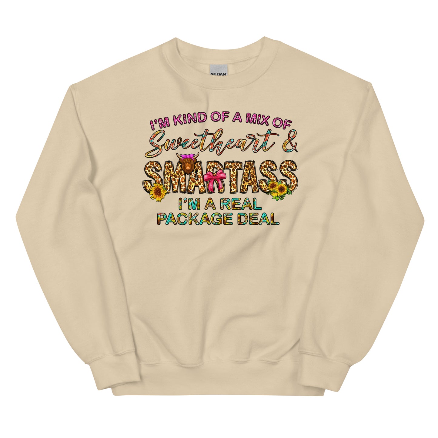 I'm A Mixture of Sweetheart & Smartass Crewneck Pullover Sweatshirt