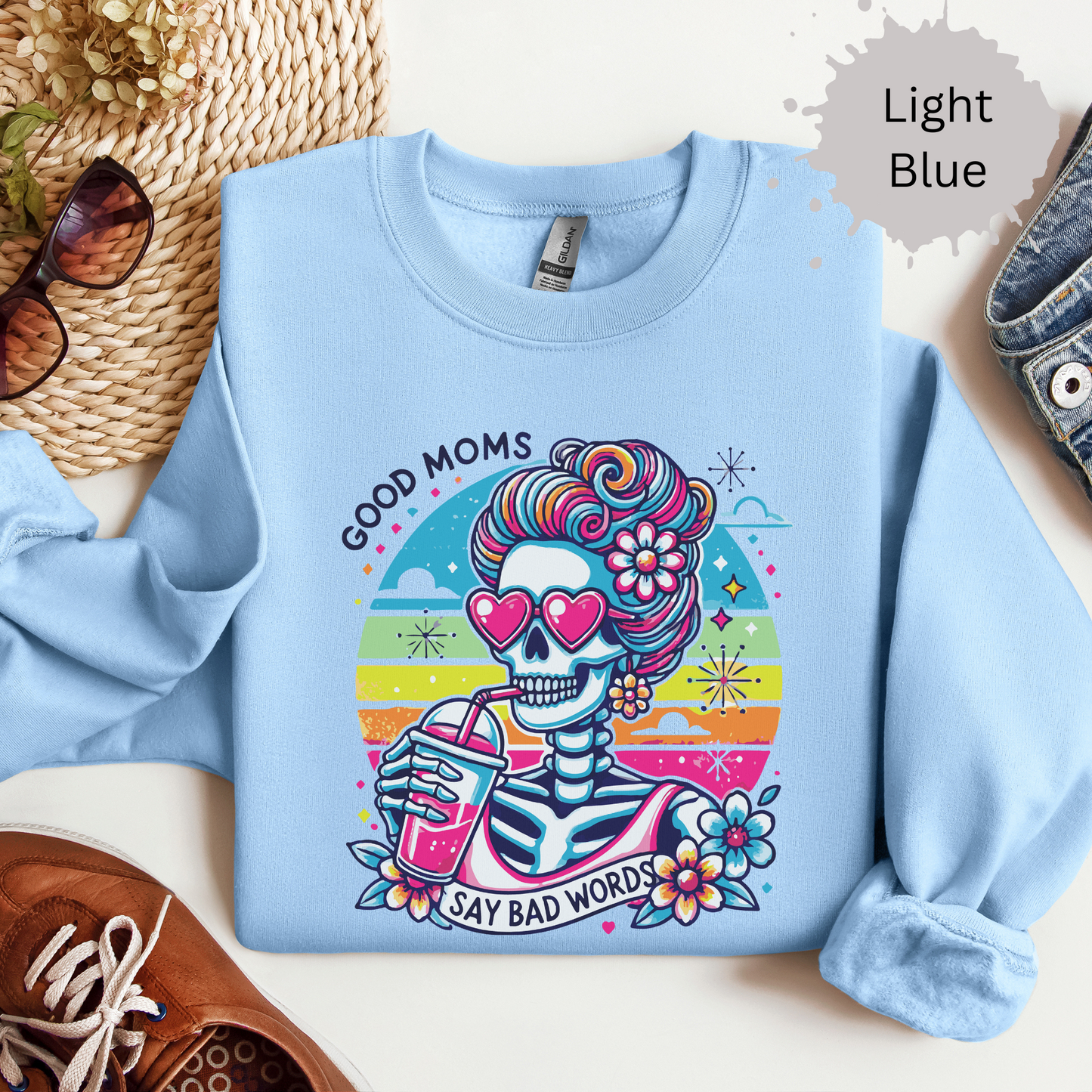 Good Mom Bad Words Crewneck Sweatshirt