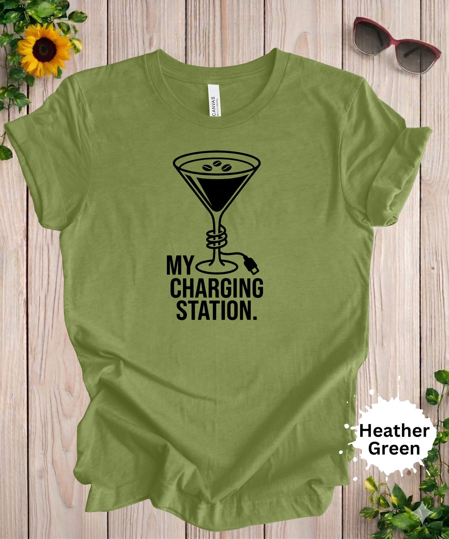 My Charging Station Funny Martini T-Shirt
