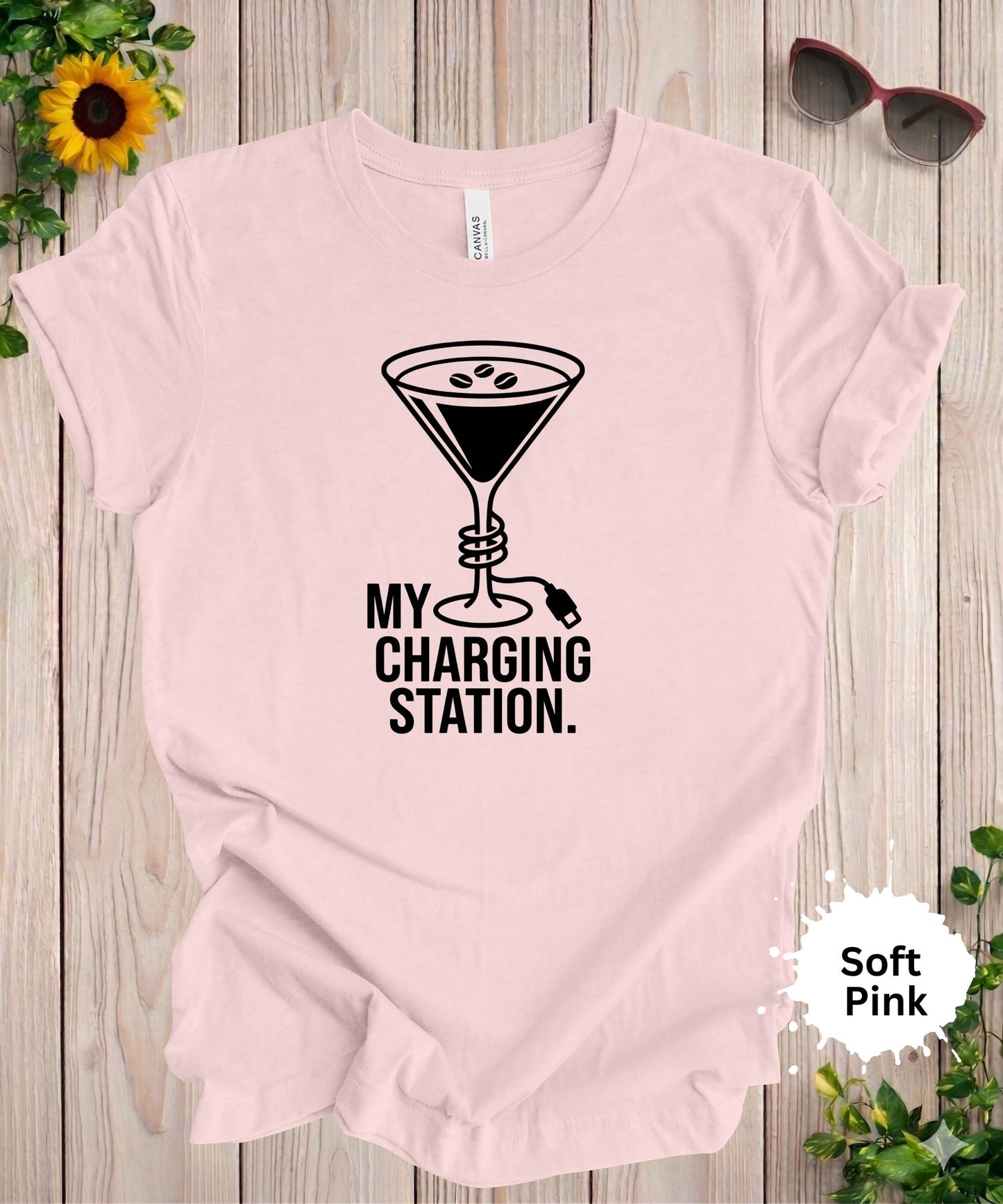 My Charging Station Funny Martini T-Shirt