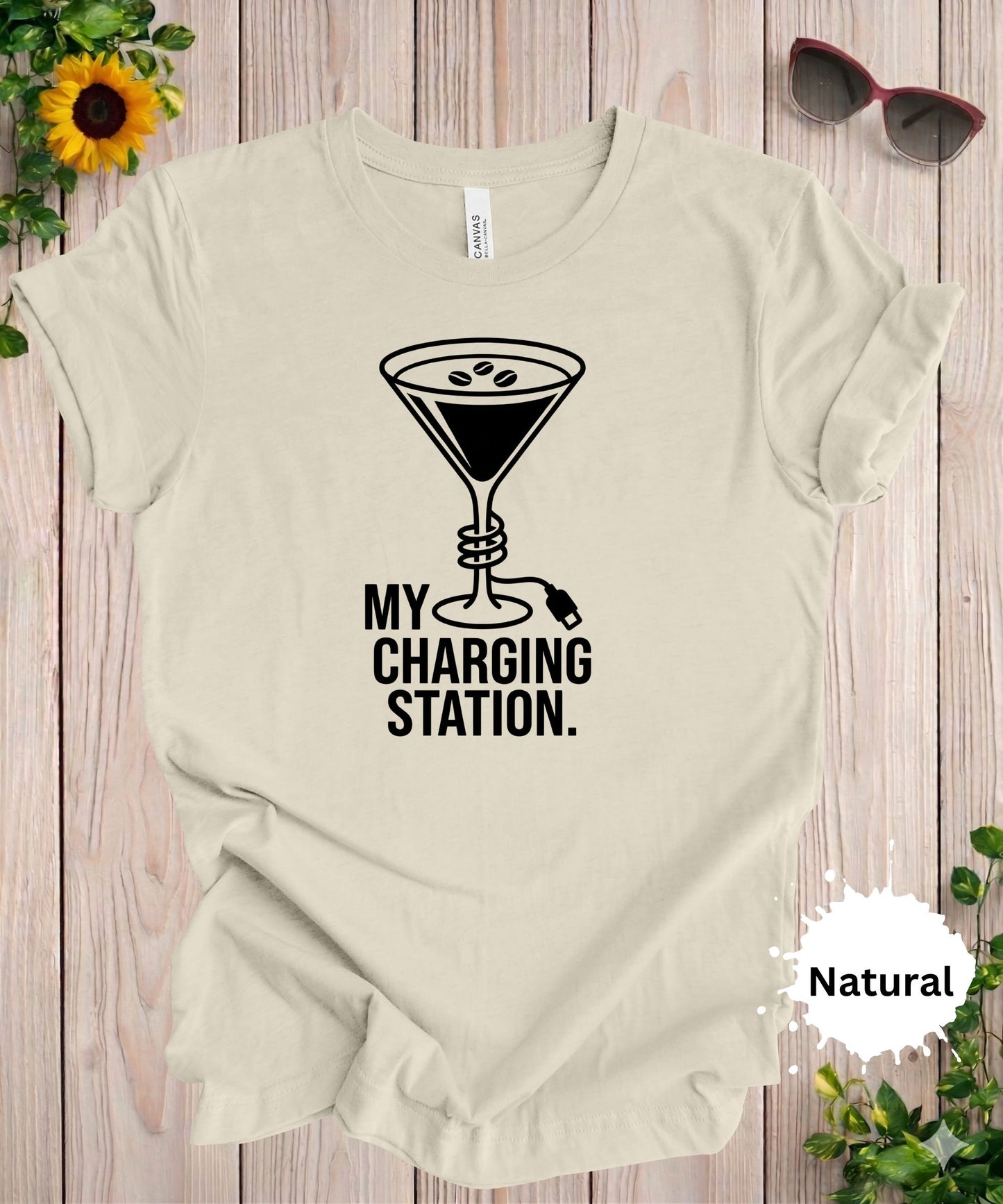 My Charging Station Funny Martini T-Shirt