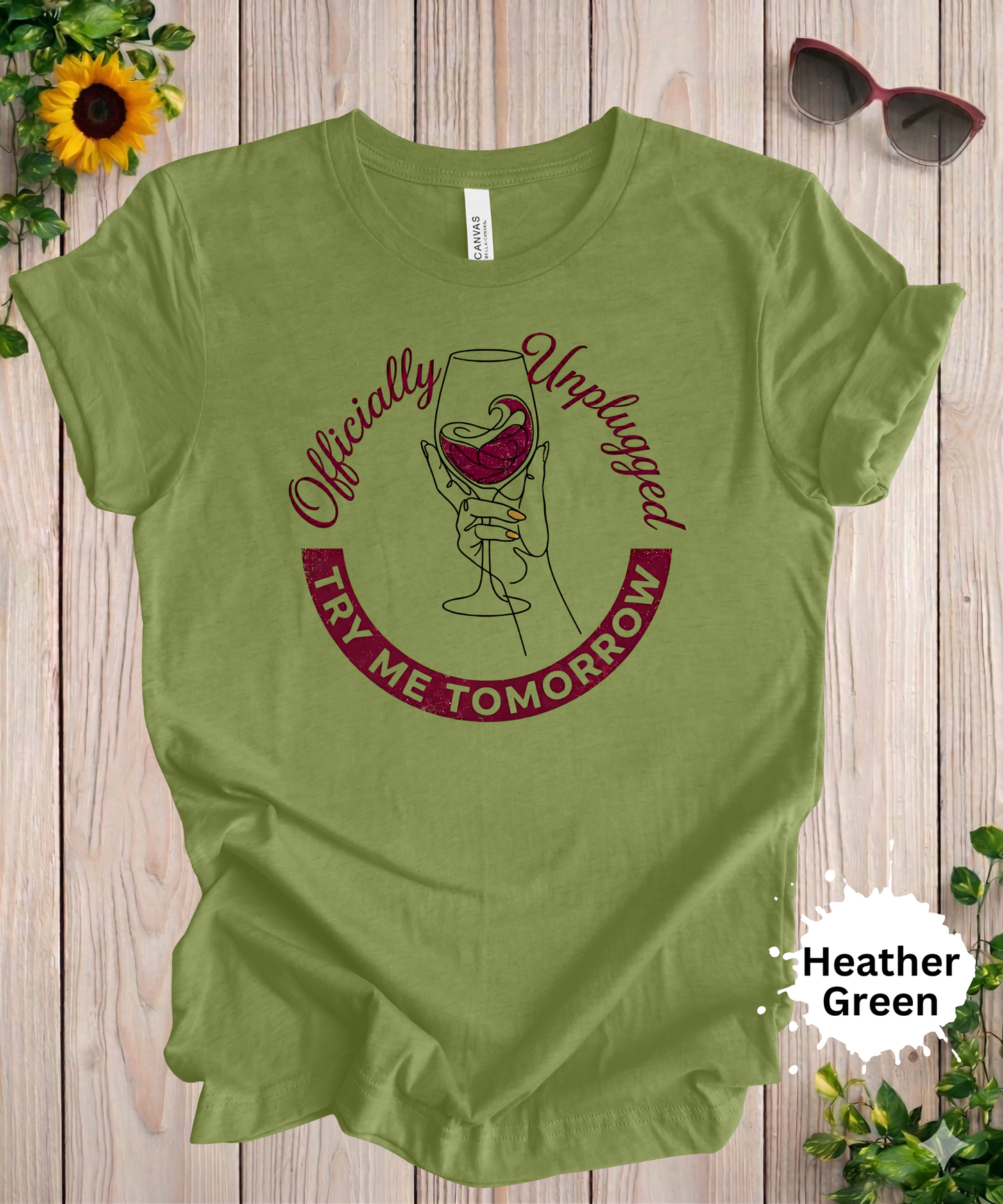 Officially Unplugged Wine T-Shirt