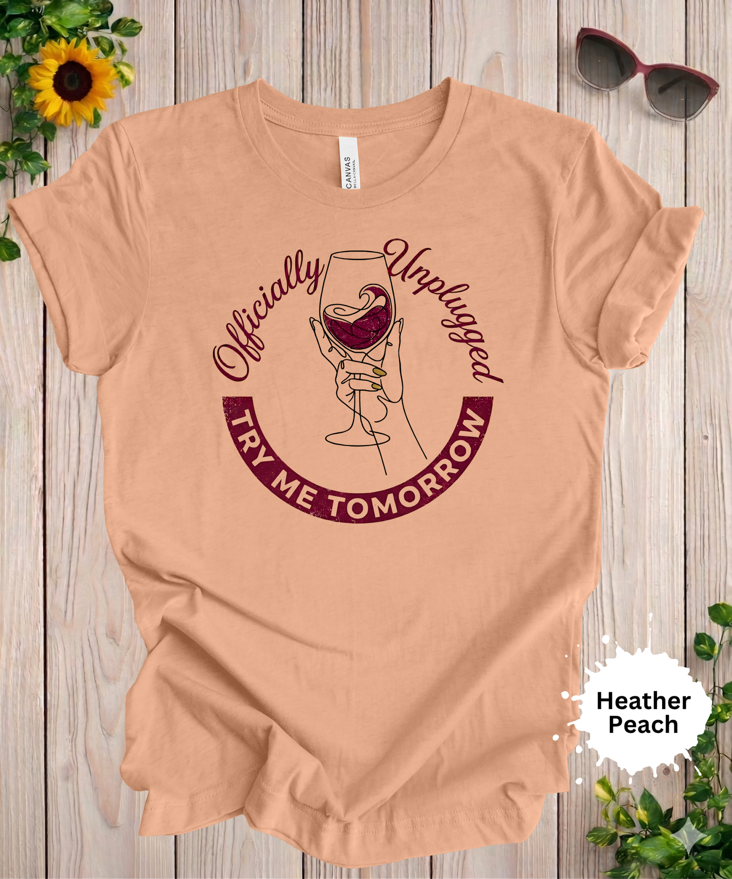 Officially Unplugged Wine T-Shirt