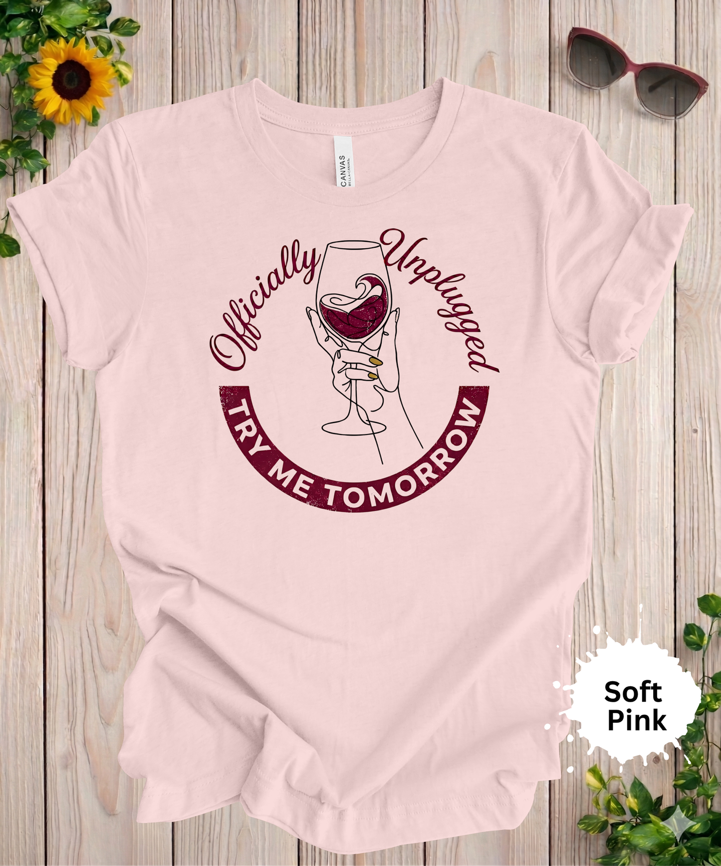 Officially Unplugged Wine T-Shirt
