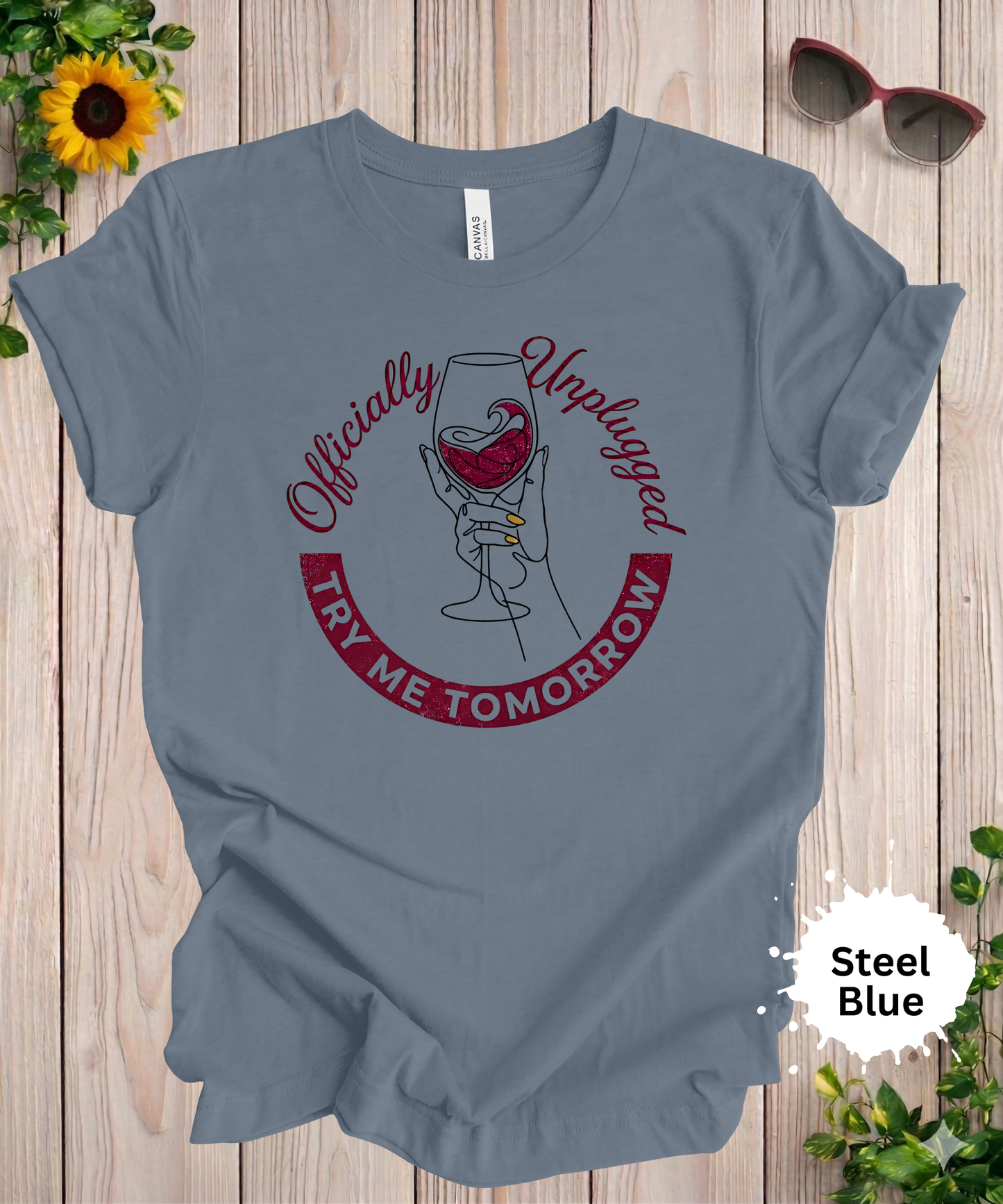 Officially Unplugged Wine T-Shirt