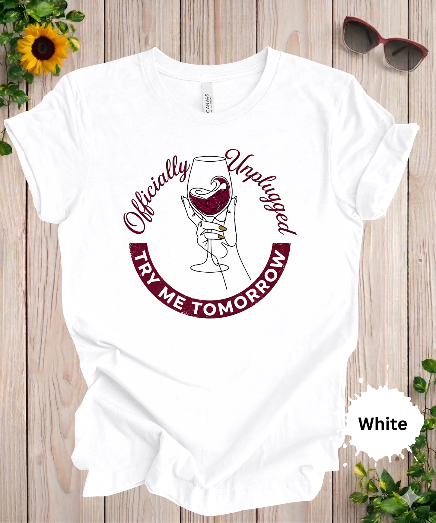 Officially Unplugged Wine T-Shirt