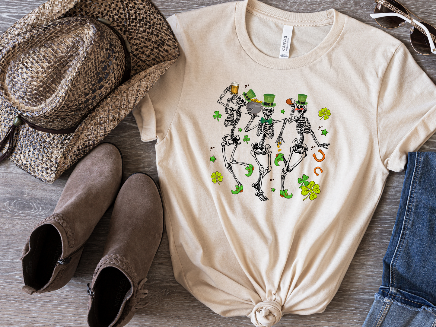 Funny Drinking Irish Skeletons St Patrick's Day tShirt