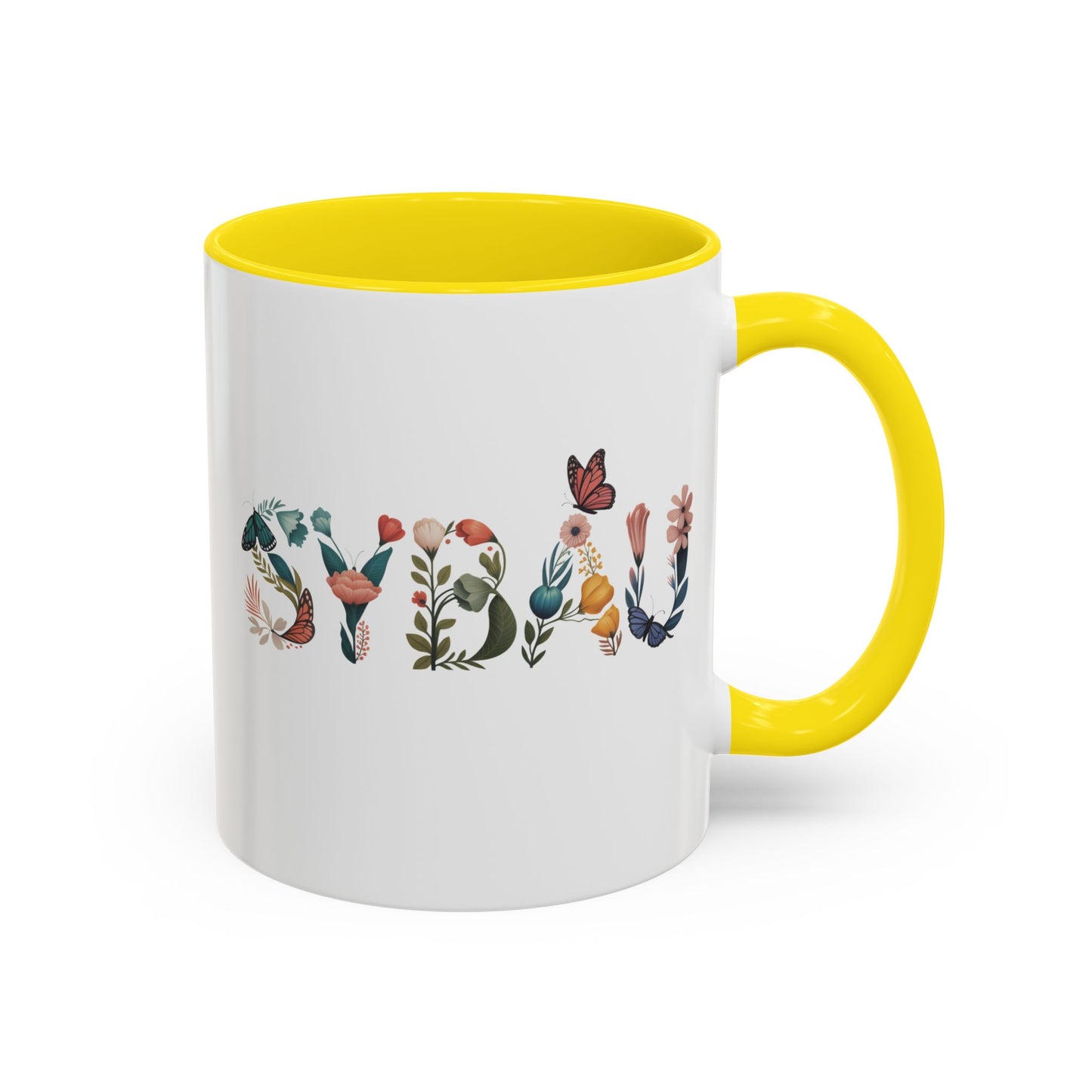 SYBAU Butterfly Floral Coffee Mug