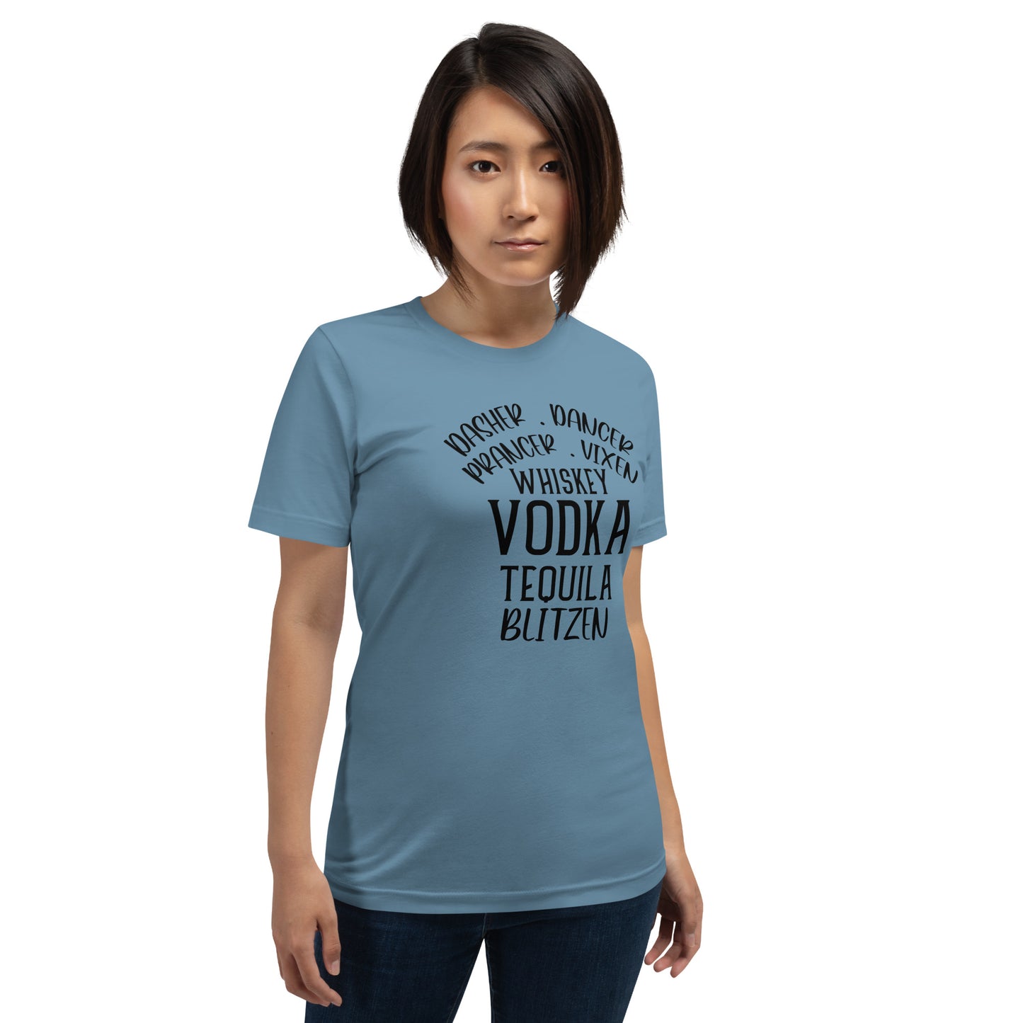 Holiday Cheers: 'Reindeer Games & Boozy Names' T-shirt