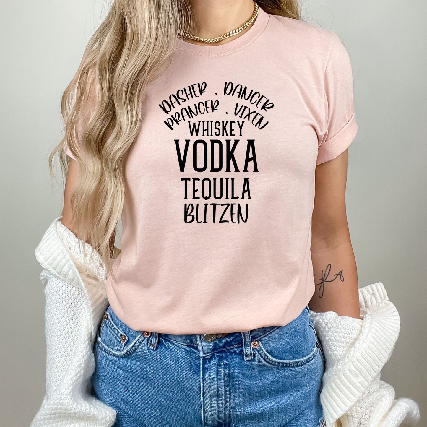 Holiday Cheers: 'Reindeer Games & Boozy Names' T-shirt