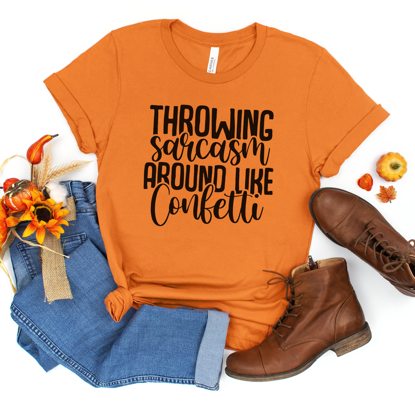 Throwing Sarcasm Around Like Confetti Crewneck TShirt