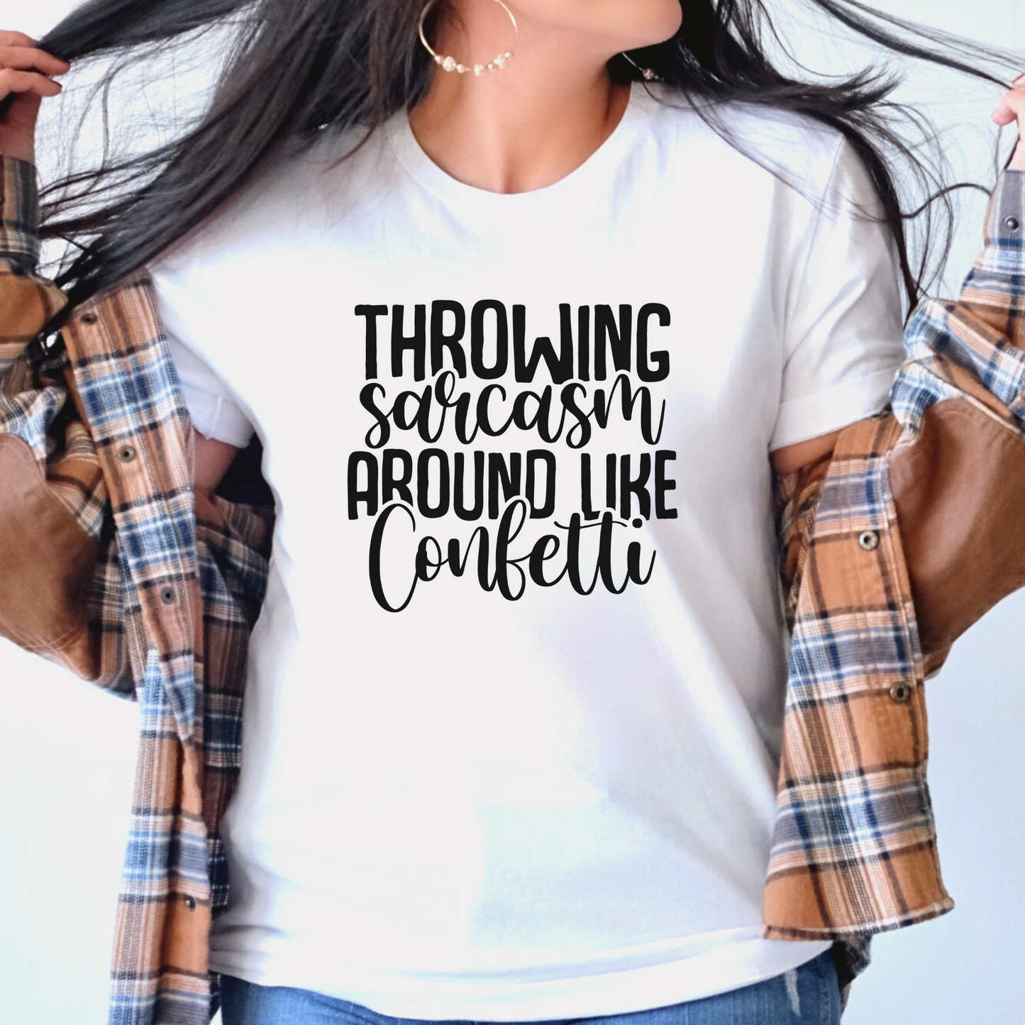 Throwing Sarcasm Around Like Confetti Crewneck TShirt