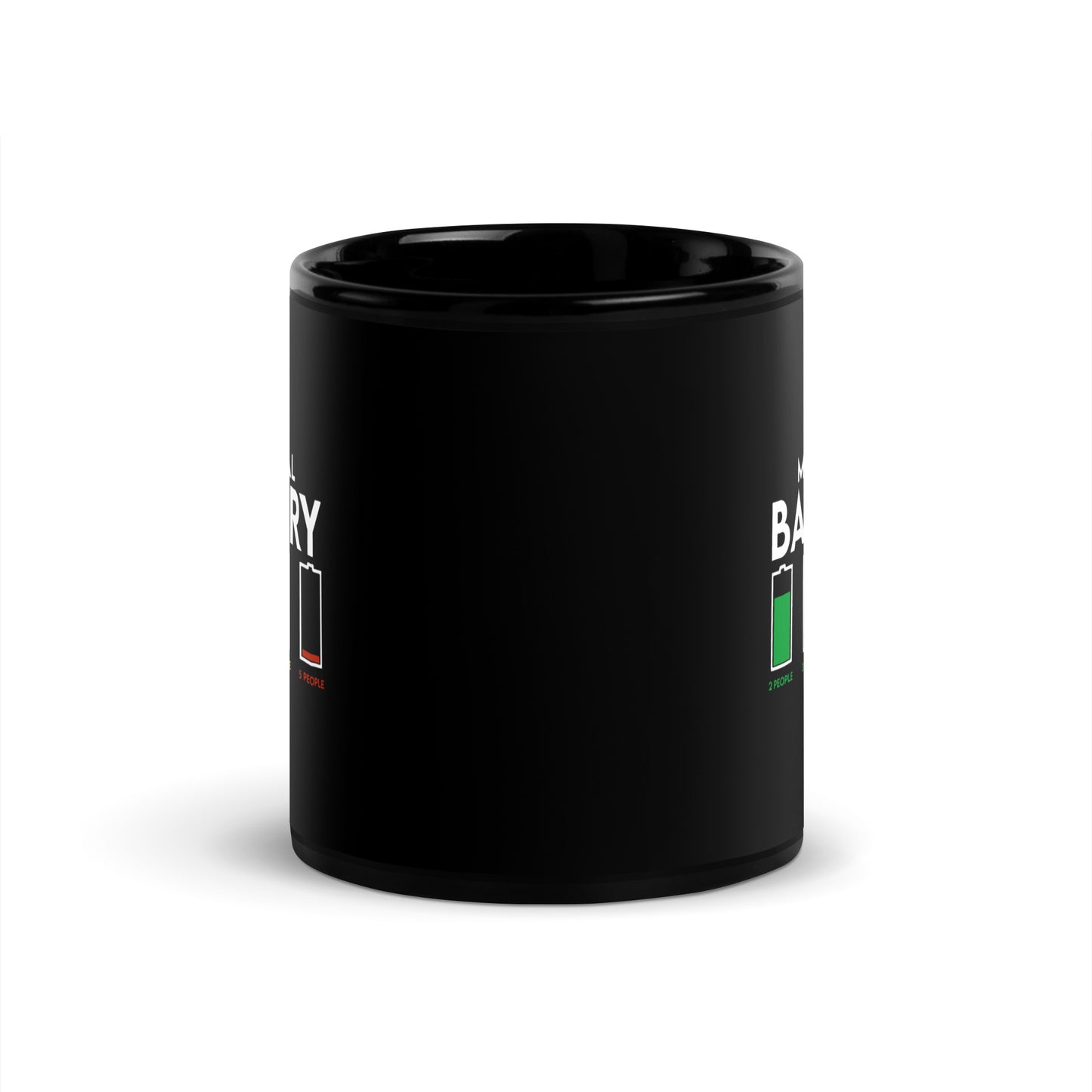 My Social Battery Black Ceramic Coffee Mug