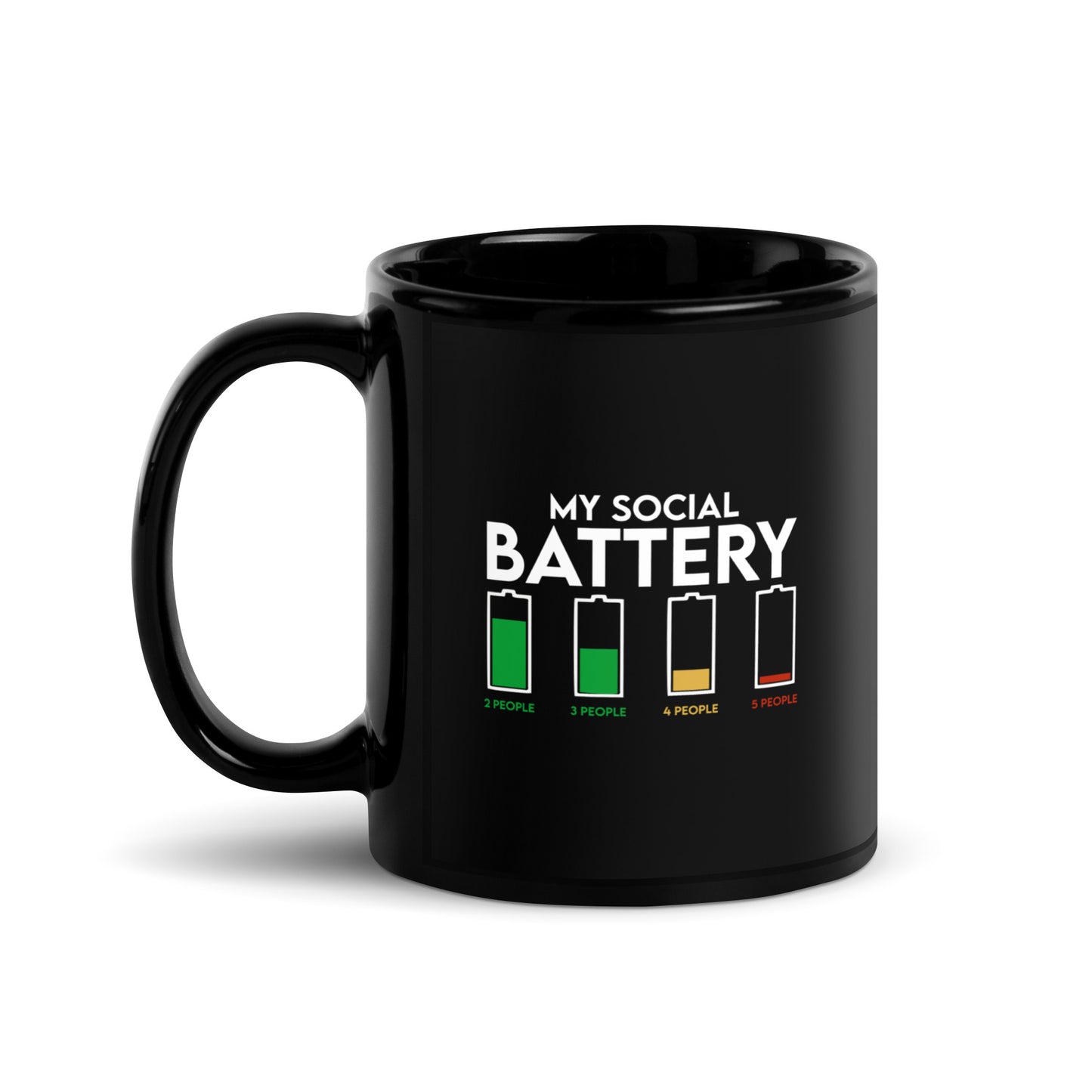 My Social Battery Black Ceramic Coffee Mug