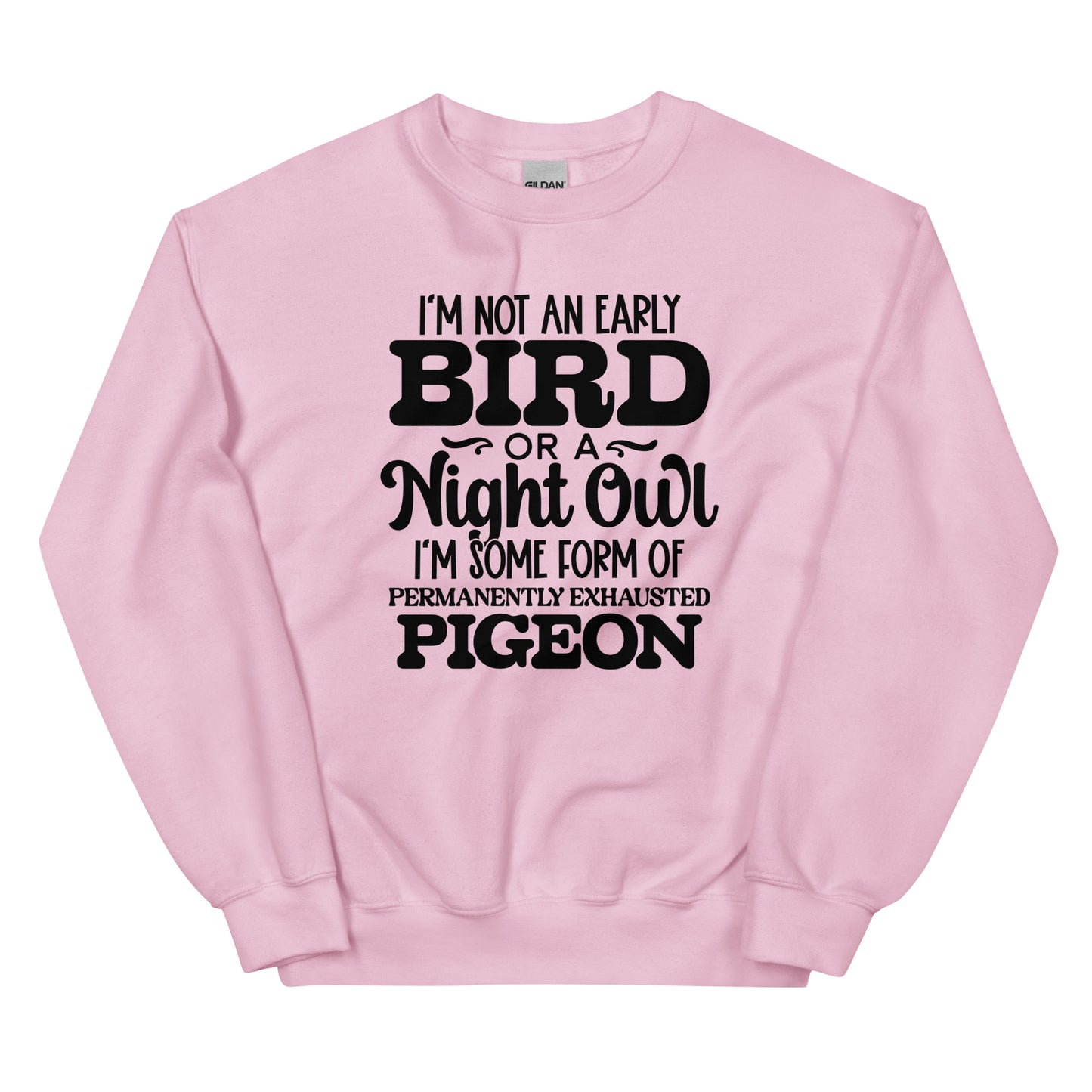 Casual Comfort: Permanently Exhausted Pigeon Crewneck