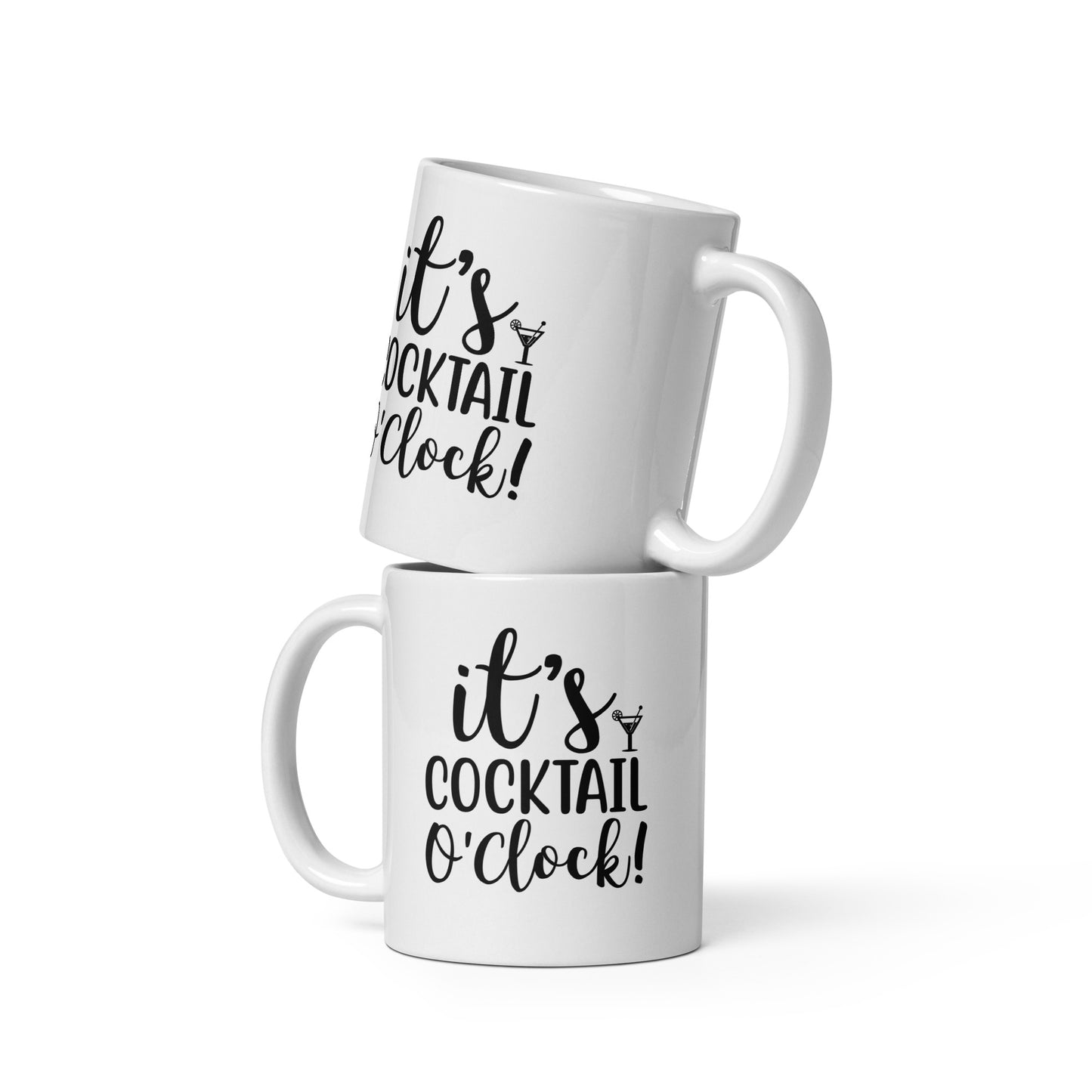 It's Cocktail O'Clock White Ceramic Coffee Mug