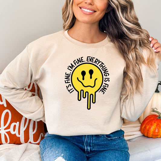 It's Fine, I'm Fine, Everything is Fine Pullover Crewneck Sweatshirt