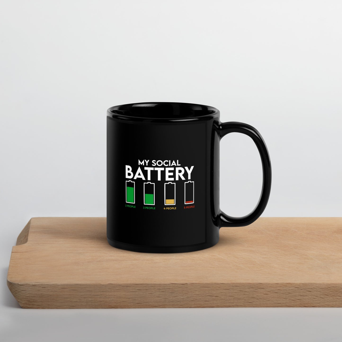 My Social Battery Black Ceramic Coffee Mug