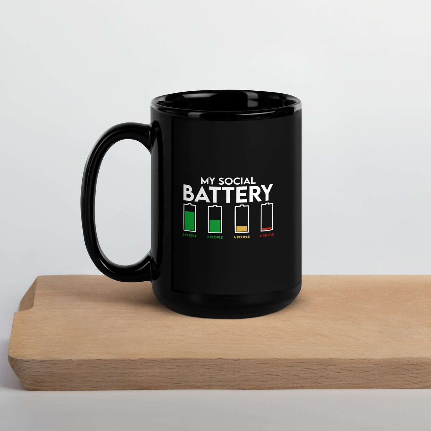 My Social Battery Black Ceramic Coffee Mug