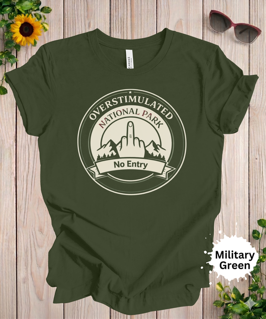overstimulated national park shirt funny introvert sarcastic no entry graphic tee