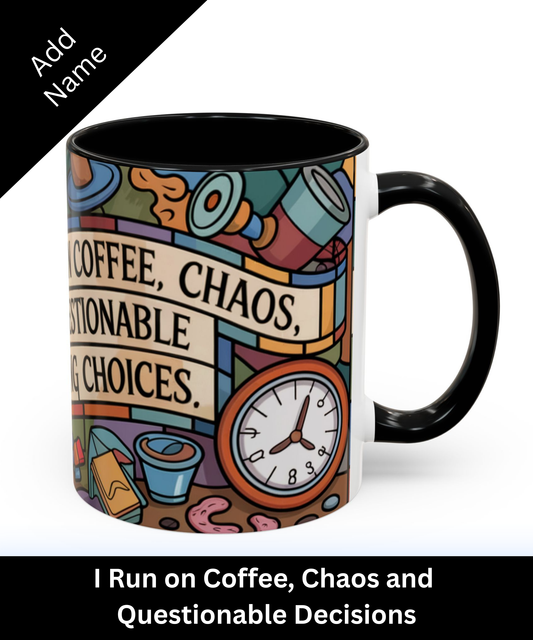 personalized mom mug coffee chaos questionable decisions funny mom gift