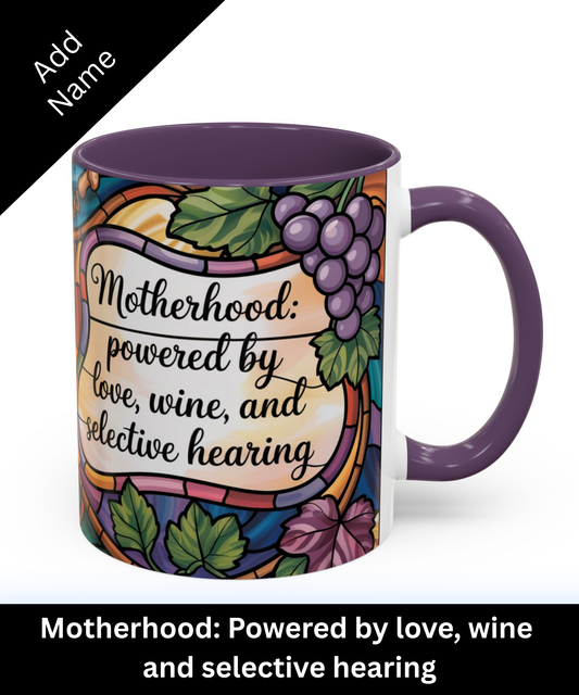 personalized mom mug motherhood love wine selective hearing funny mom gift