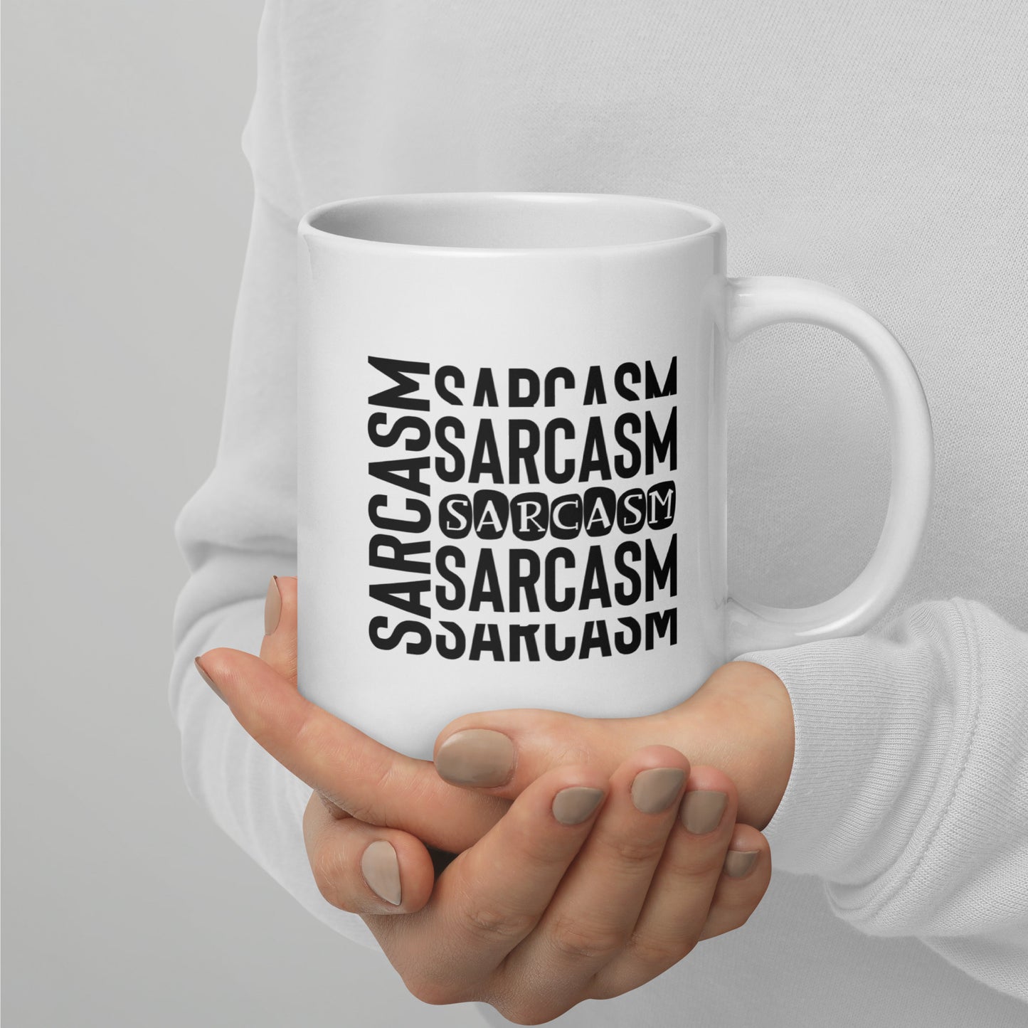 The Sarcasm On Repeat White Ceramic Coffee Mug