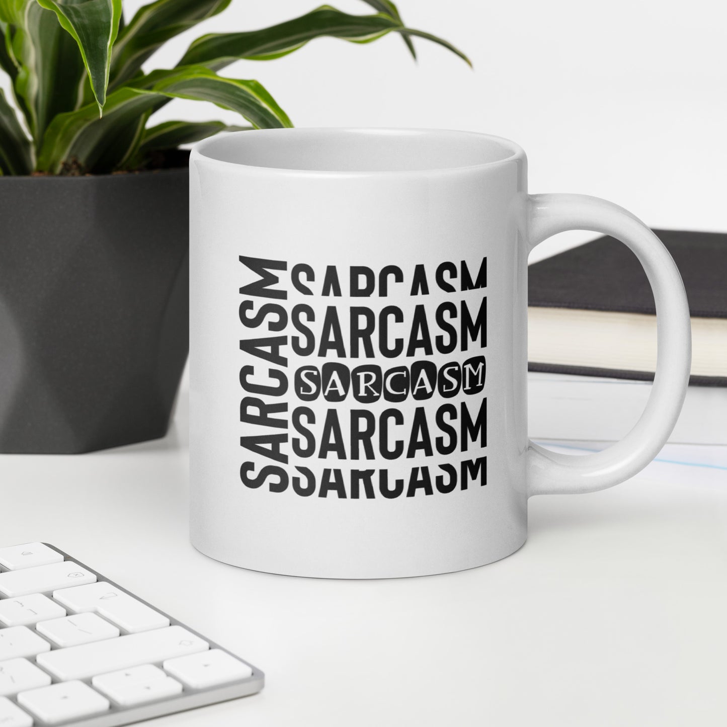 The Sarcasm On Repeat White Ceramic Coffee Mug